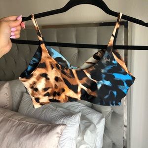 Leopard sports bra with padding